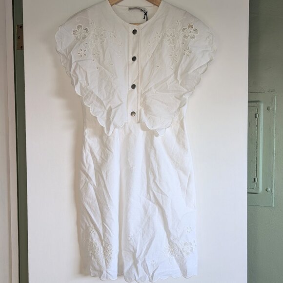 AUTH COACH Short Broderie Anglaise Dress White Size 2 NWT - Picture 4 of 16